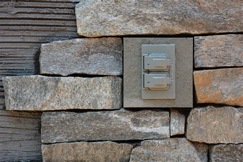 electrical box for stone veneer wall|affinity stone receptacle box.